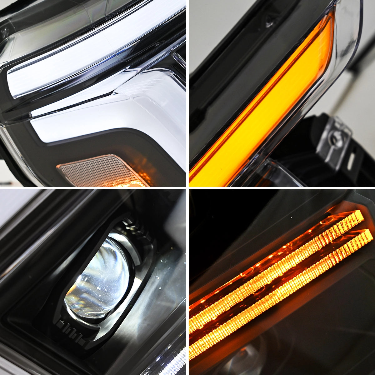 Dual-Projector LED Headlights for 2021-2023 Ford F-150 (XL to Raptor) | Startup Animation, Dual-Color DRL