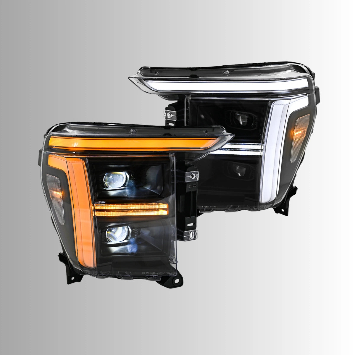 Dual-Projector LED Headlights for 2021-2023 Ford F-150 (XL to Raptor) | Startup Animation, Dual-Color DRL