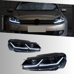 FullLEDHeadlightAssemblyfor2010-2014VWMK6DualProjector_WhiteDRL_StartupAnimation_2 - NOXBEAM