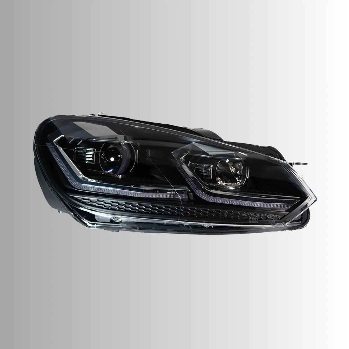FullLEDHeadlightAssemblyfor2010-2014VWMK6DualProjector_WhiteDRL_StartupAnimation_3 - NOXBEAM