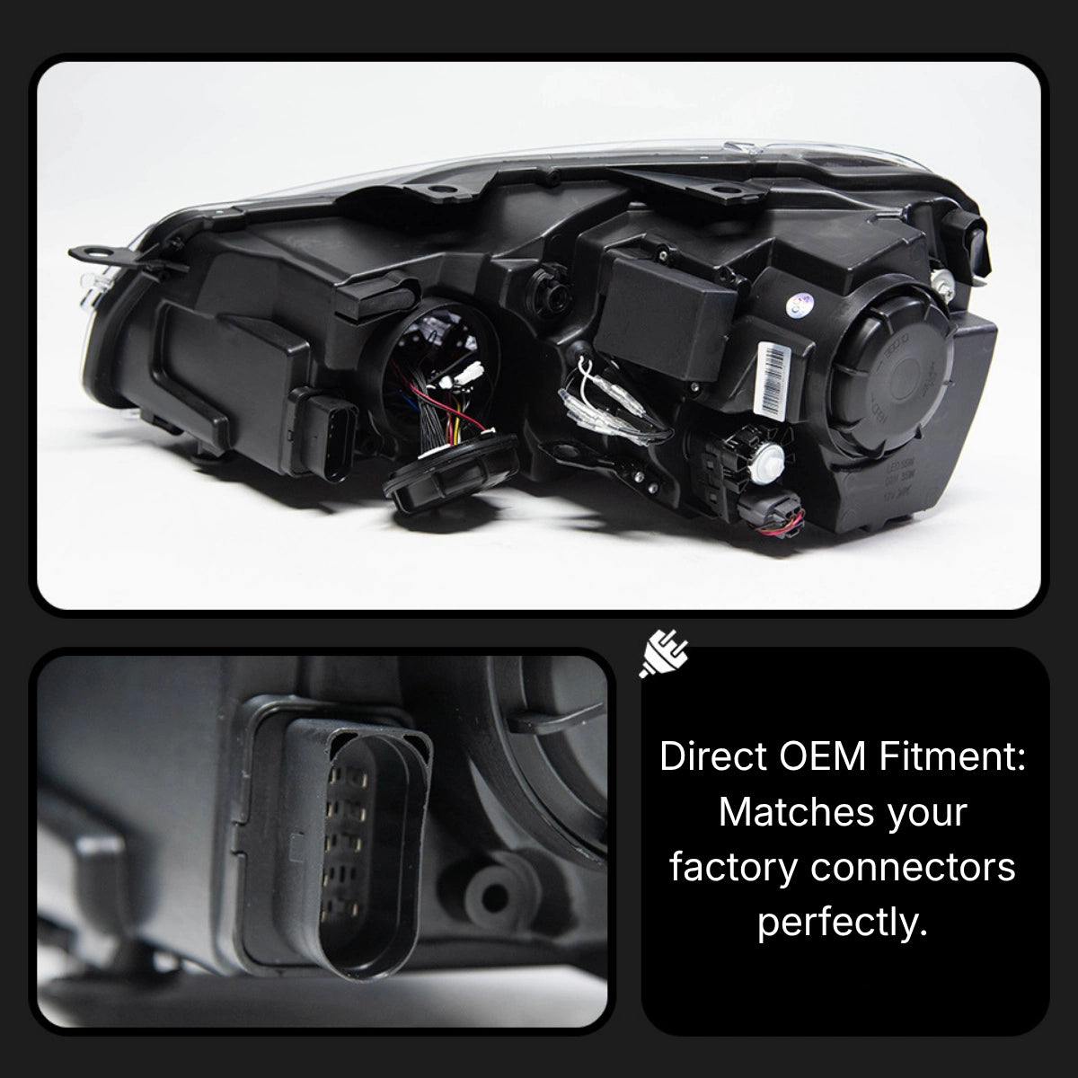 FullLEDHeadlightAssemblyfor2010-2014VWMK6DualProjector_WhiteDRL_StartupAnimation_6 - NOXBEAM
