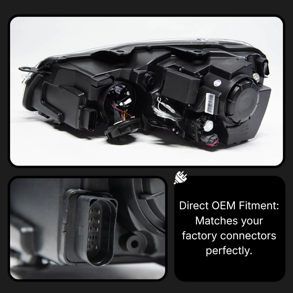 FullLEDHeadlightAssemblyfor2010-2014VWMK6DualProjector_WhiteDRL_StartupAnimation_6 - NOXBEAM