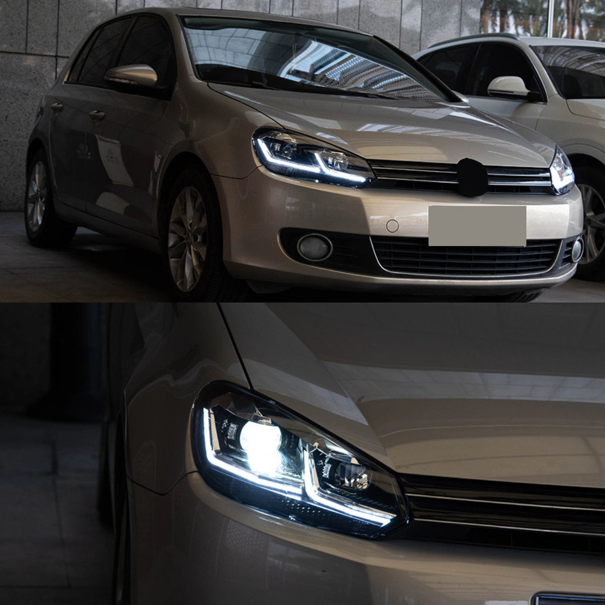 FullLEDHeadlightAssemblyfor2010-2014VWMK6DualProjector_WhiteDRL_StartupAnimation_9 - NOXBEAM