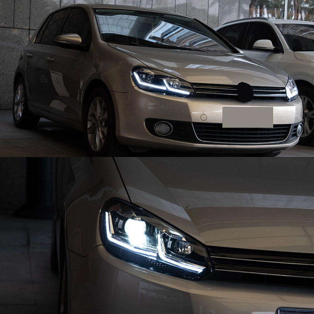 FullLEDHeadlightAssemblyfor2010-2014VWMK6DualProjector_WhiteDRL_StartupAnimation_9 - NOXBEAM
