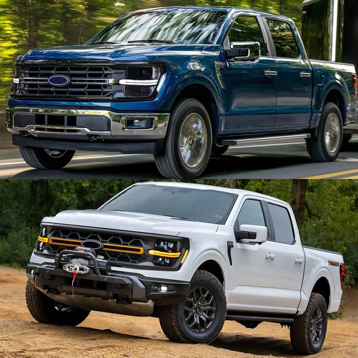 Voll-LED-Scheinwerfer für 2024-2025 Ford F-150 XL/XLT/STX | Doppelprojektor & Switchback-DRL