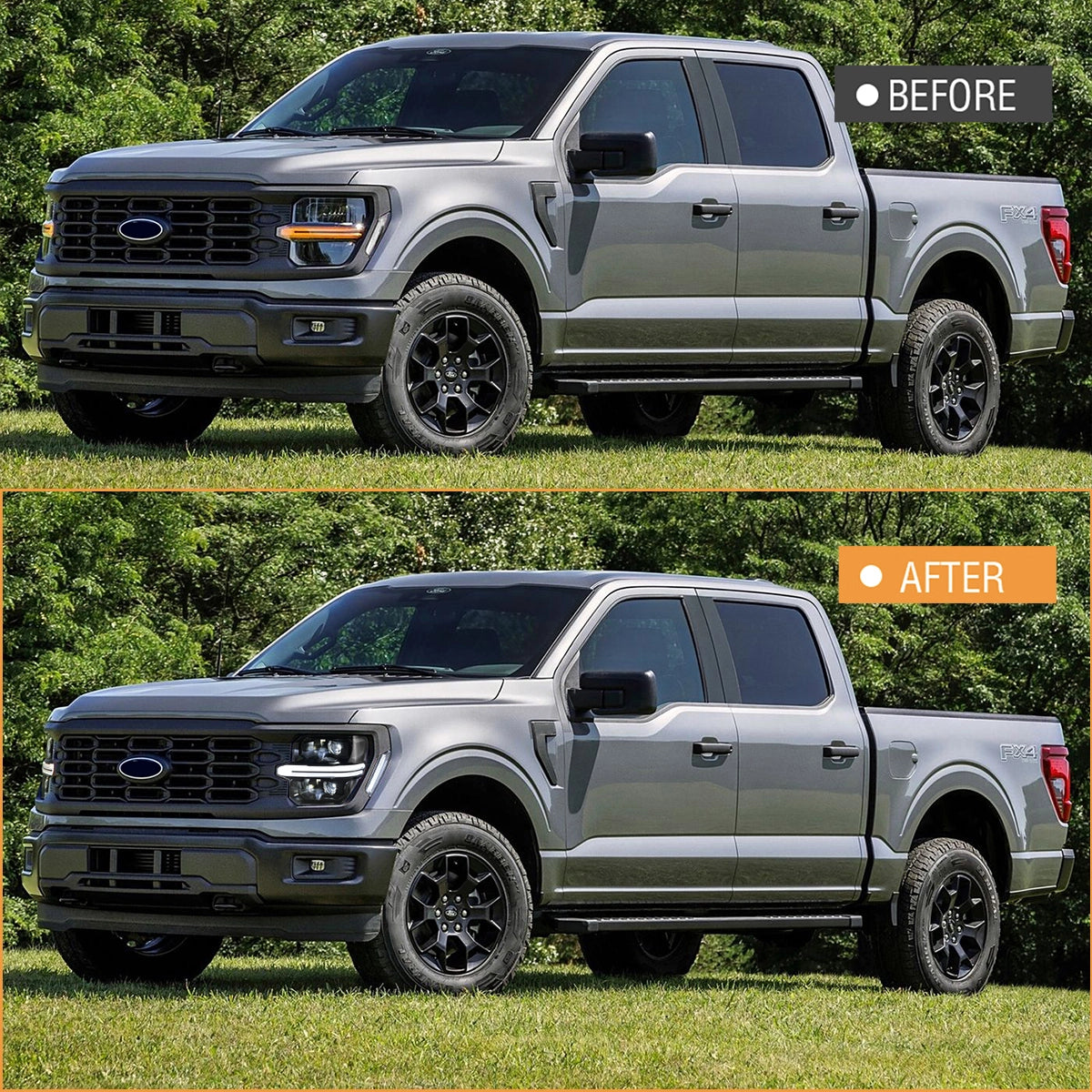 Voll-LED-Scheinwerfer für 2024-2025 Ford F-150 XL/XLT/STX | Doppelprojektor & Switchback-DRL
