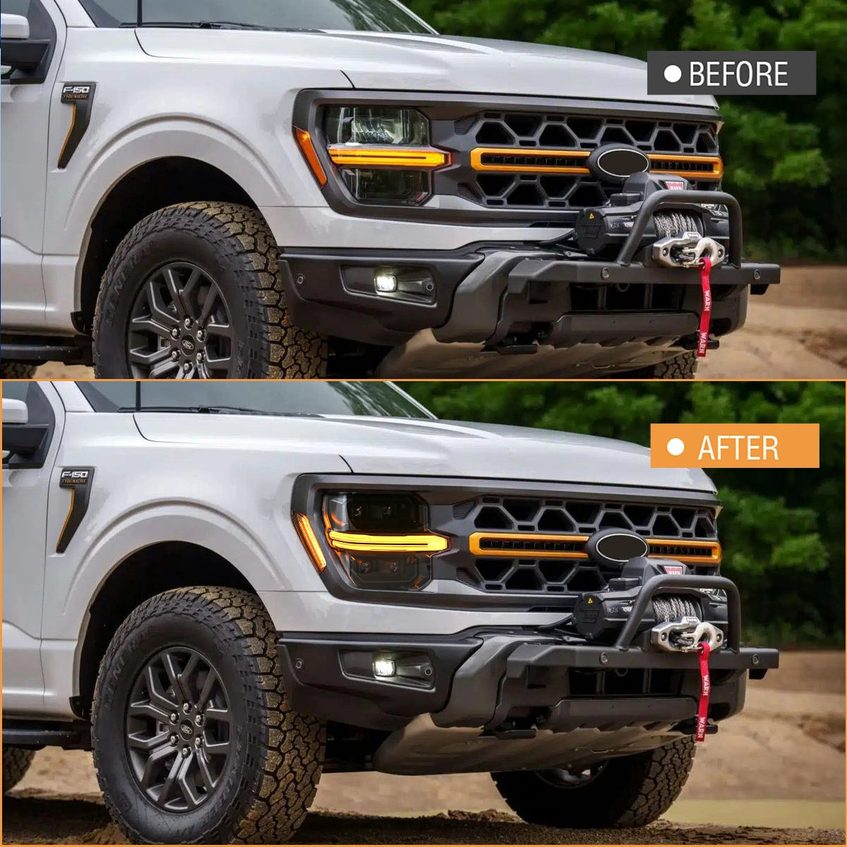 Voll-LED-Scheinwerfer für 2024-2025 Ford F-150 XL/XLT/STX | Vierfachprojektor & Switchback-DRL