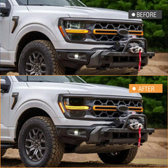 Voll-LED-Scheinwerfer für 2024-2025 Ford F-150 XL/XLT/STX | Vierfachprojektor & Switchback-DRL