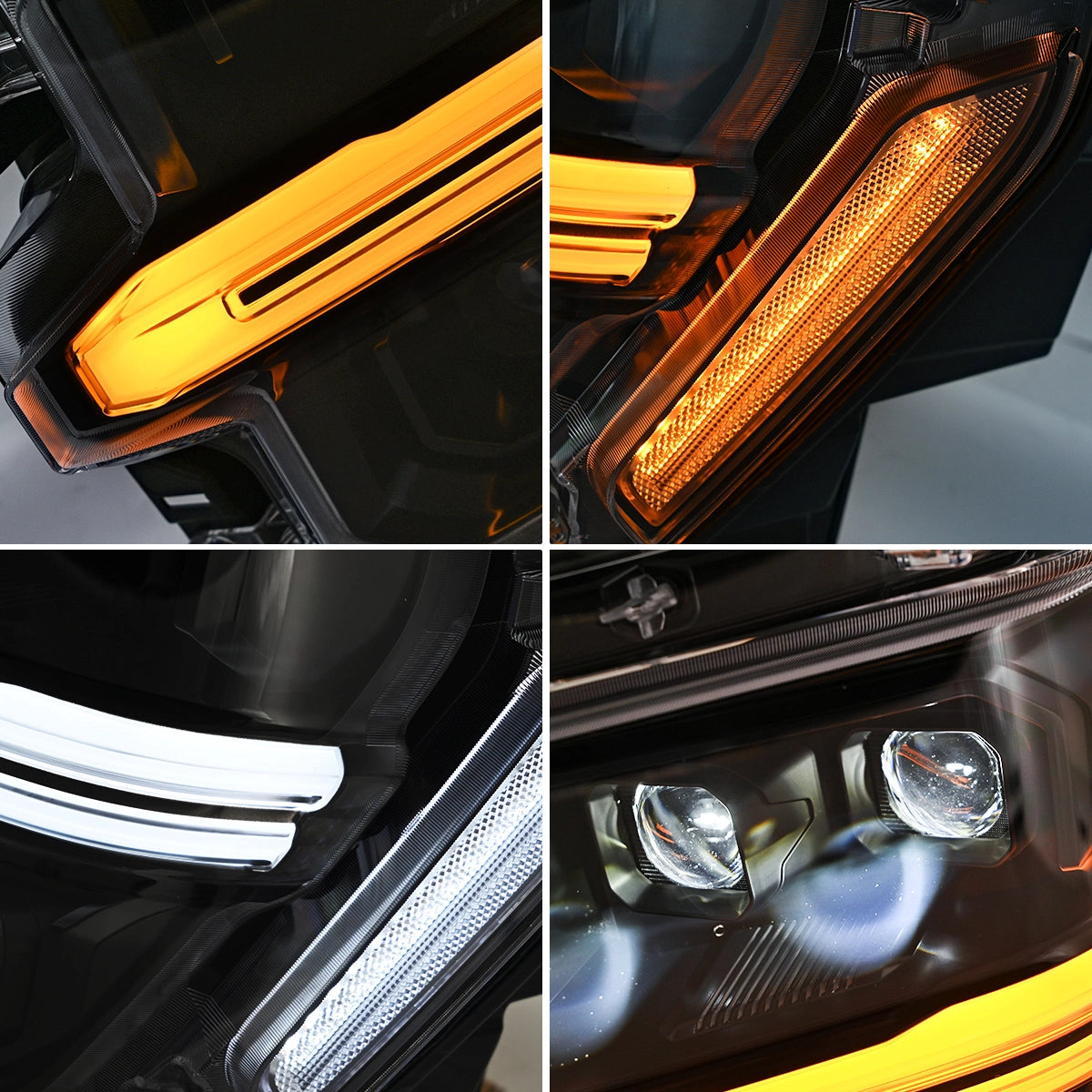 Voll-LED-Scheinwerfer für 2024-2025 Ford F-150 XL/XLT/STX | Vierfachprojektor & Switchback-DRL