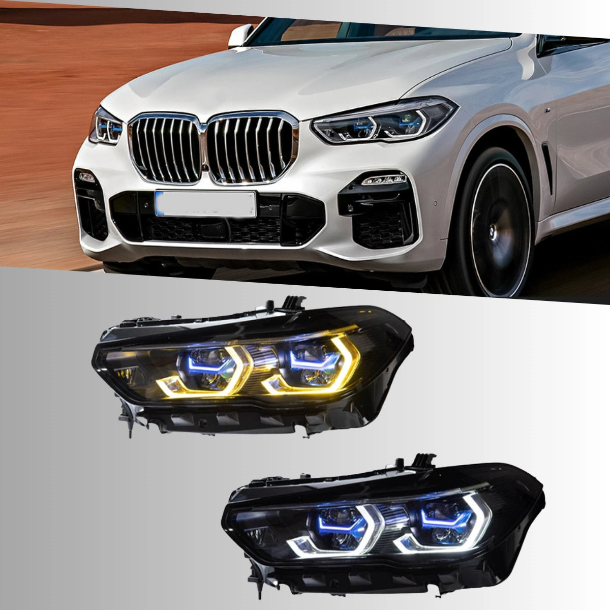 Full LED Headlight Upgrade for 2019-2023 BMW X5 G05 Pre-LCI For Non-Laser OE Only | Dual-Color DRL & Sequential Turn Signals