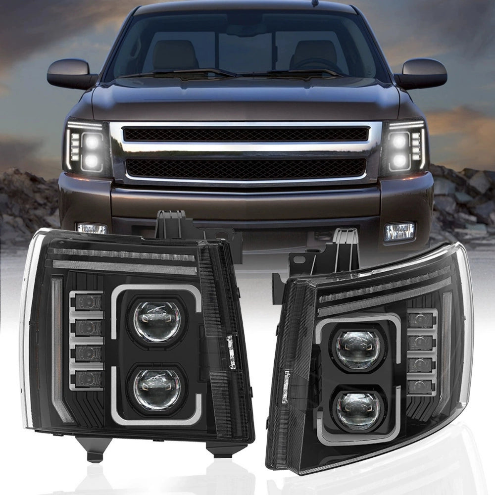 FullLEDHeadlightsfor07-13ChevySilverado1500_07-142500HD3500HDWhiteDRL_Plug_Play_1 - NOXBEAM