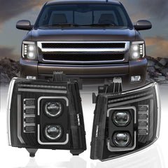 FullLEDHeadlightsfor07-13ChevySilverado1500_07-142500HD3500HDWhiteDRL_Plug_Play_1 - NOXBEAM