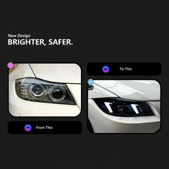 Voll-LED-Scheinwerfer für 2006-2011 BMW 3er E90/E91 | G-Style Fang-DRL & dynamische Blinker