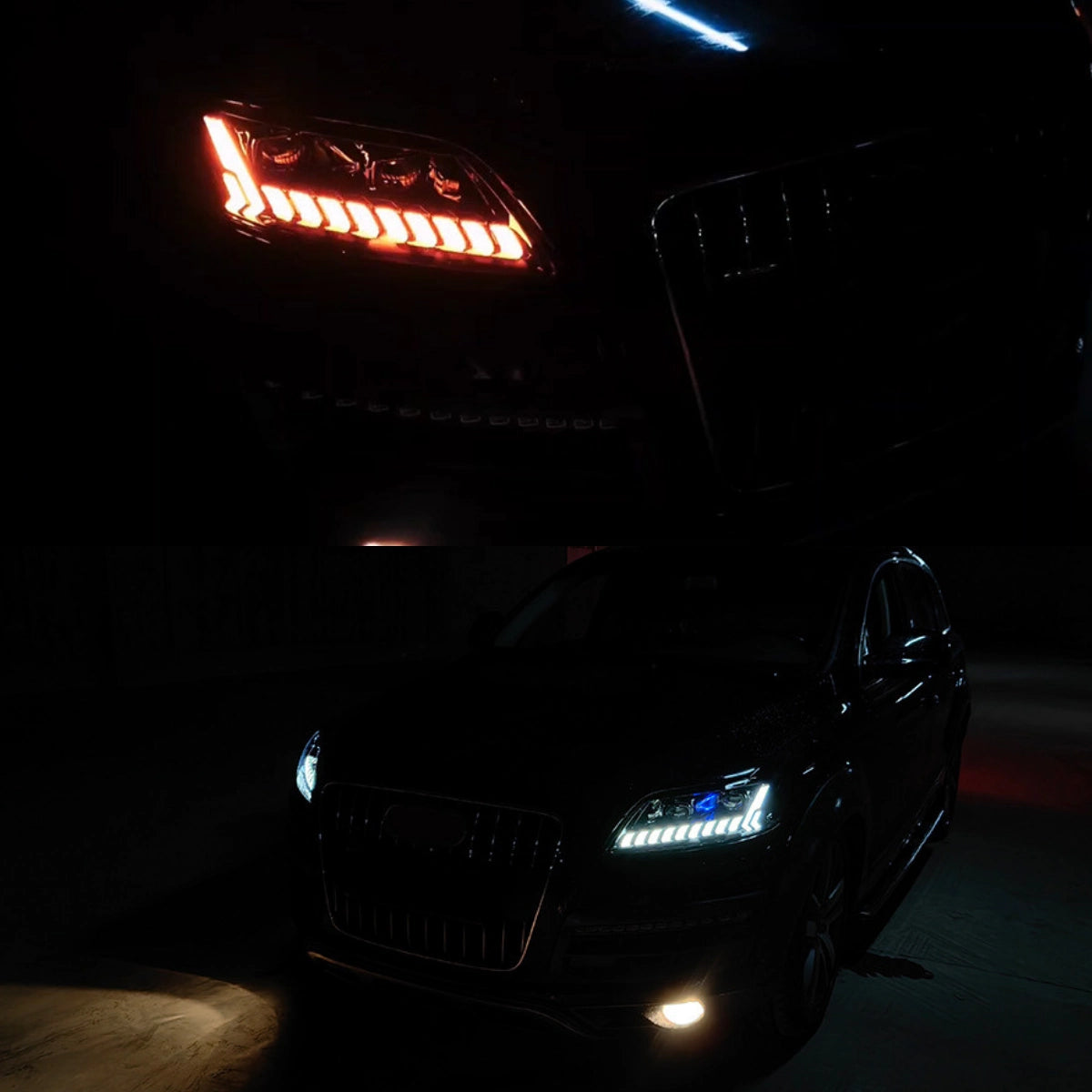 Full-LED-Scheinwerfer für 2007-2015 Audi Q7 4L | RS-Style, Startanimation, weißes Tagfahrlicht