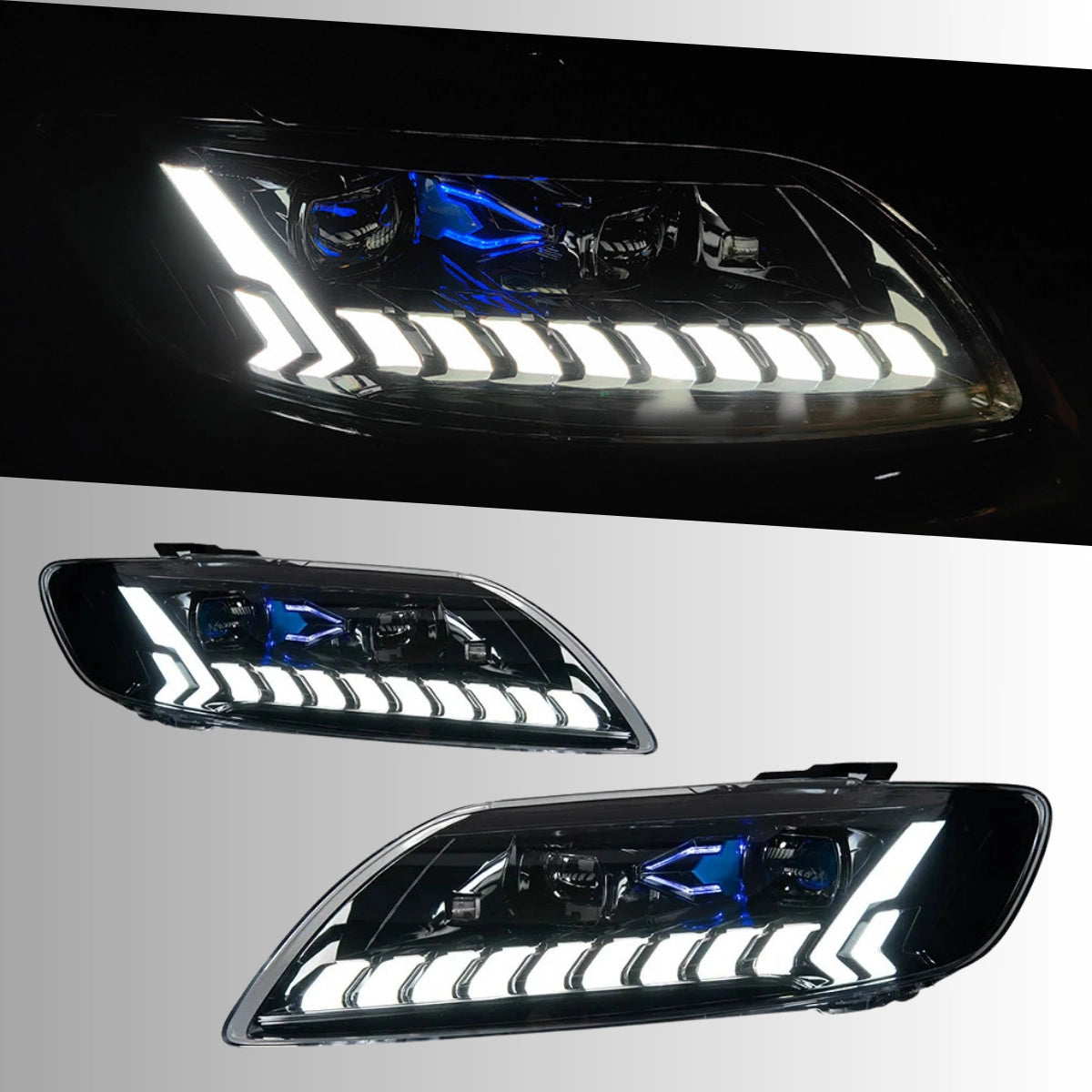 Full-LED-Scheinwerfer für 2007-2015 Audi Q7 4L | RS-Style, Startanimation, weißes Tagfahrlicht