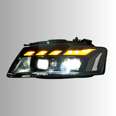 Full LED Headlights for 2008-2012 Audi A5 S5 8T 8F Pre-Facelift | RS-Style Start-Up Animation, White DRL