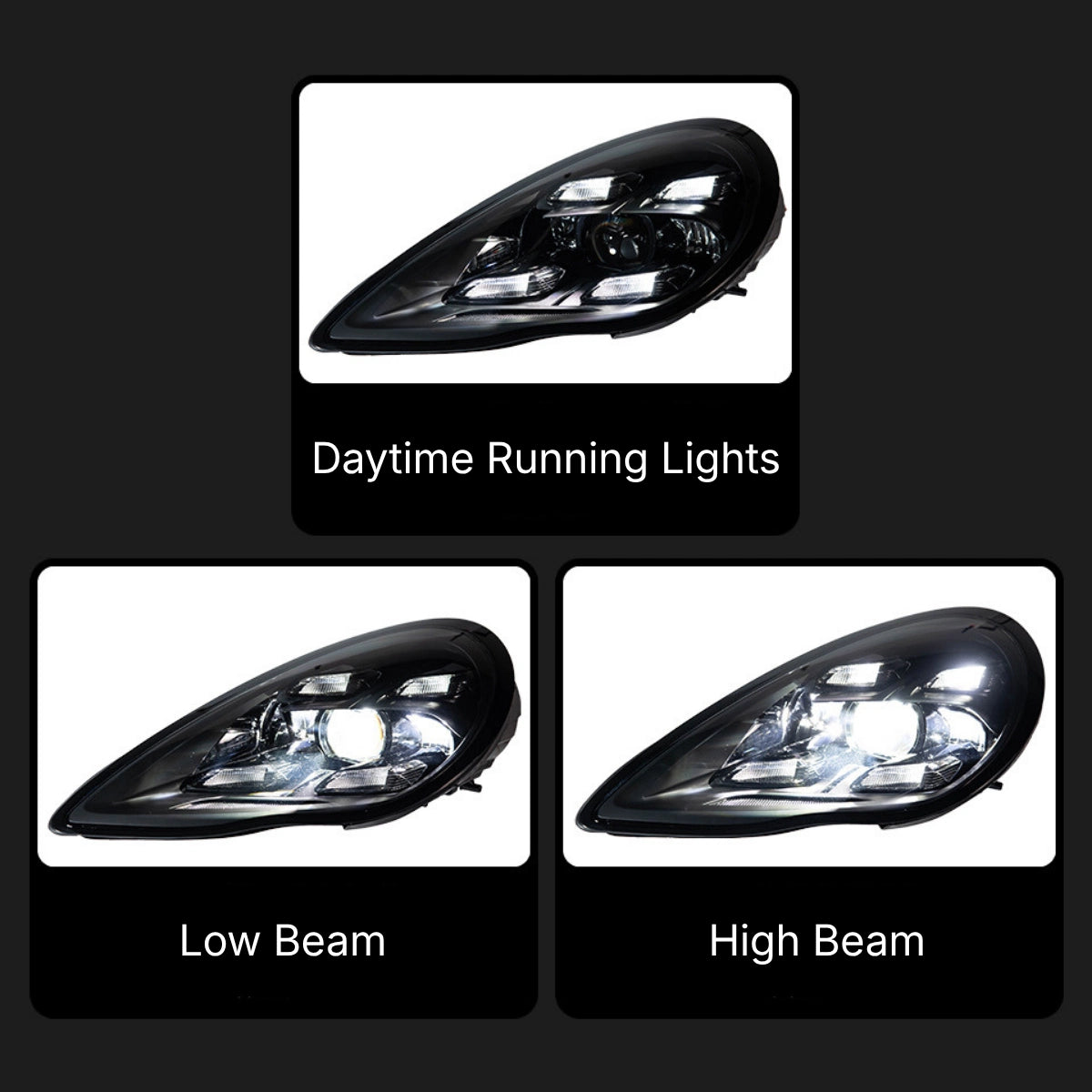 Full LED Headlights for 2010-2013 Porsche Panamera 970.1 Pre-Facelift S GTS Turbo | White DRL, Plug & Play