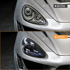 Full LED Headlights for 2011-2014 Porsche Cayenne 958.1 Pre-Facelift S GTS Turbo (OE Xenon) | White DRL, Plug & Play