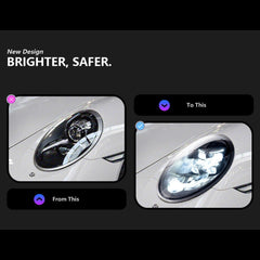 Full LED Headlights for 2012-2018 Porsche 911 991 Carrera Turbo GT3 | Blue Animation, Plug & Play