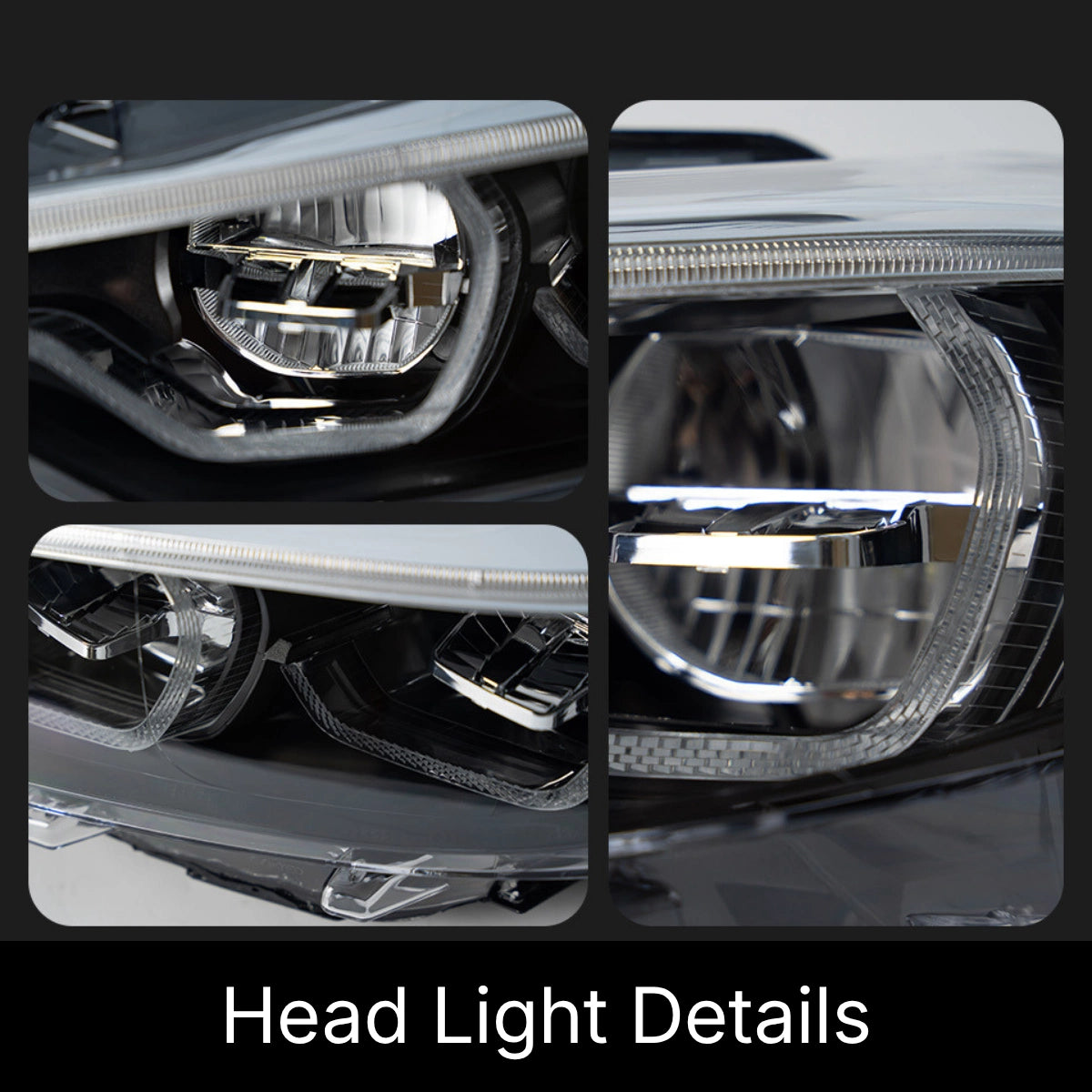Full LED Headlights for 2014-2020 BMW 4 Series (F32/F33/F36) & M3/M4 (F80/F82) | Dual-Color DRL, Angel Eye Style, Plug & Play