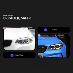 Full LED Headlights for 2014-2021 BMW 2 Series F22 F23 & M2 F87 | Dual-Color DRL, Start-Up Animation, Plug & Play