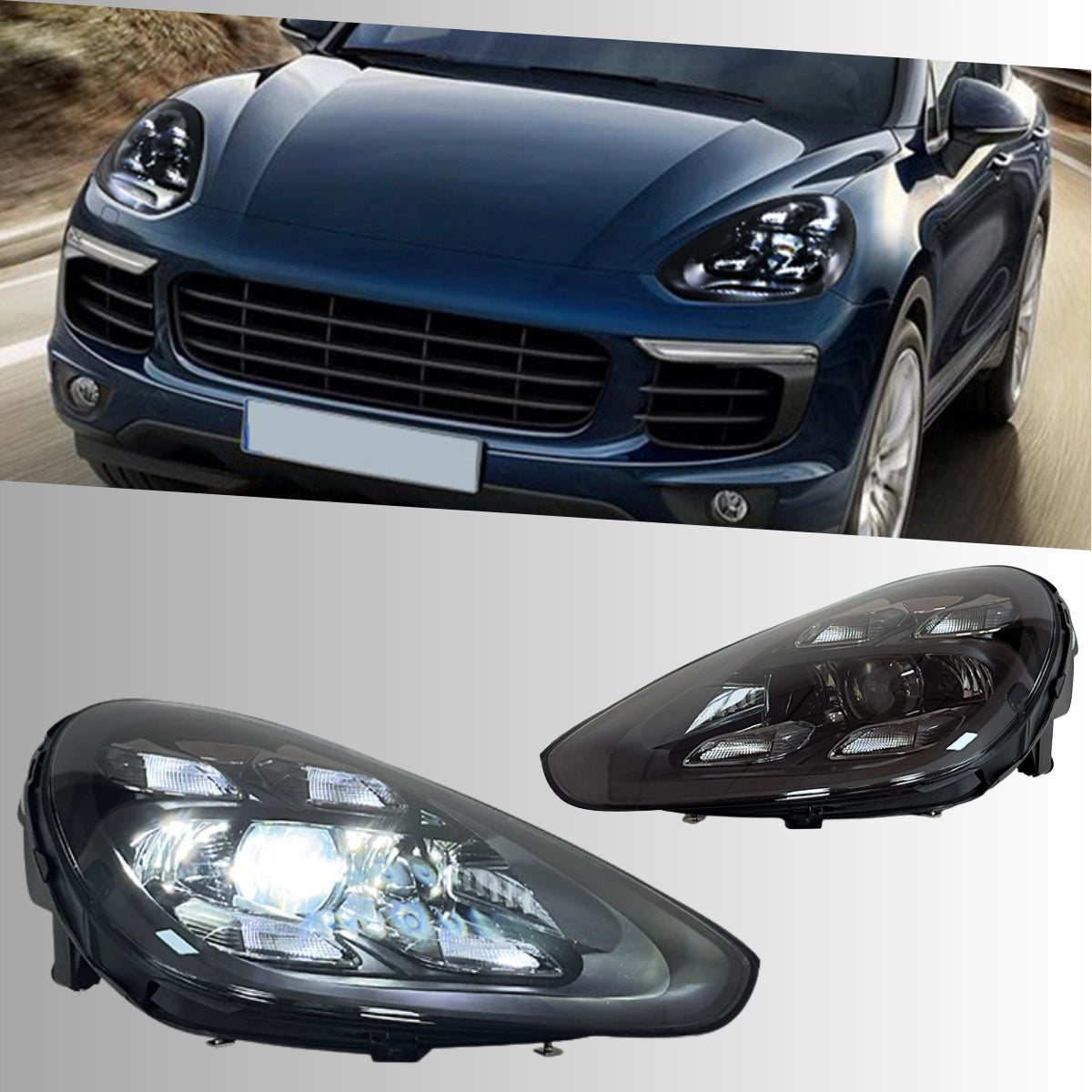 Full LED Headlights for 2015-2018 Porsche Cayenne 958.2 Facelift S GTS Turbo | White DRL, Plug & Play