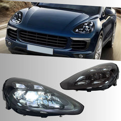 Full LED Headlights for 2015-2018 Porsche Cayenne 958.2 Facelift S GTS Turbo | White DRL, Plug & Play