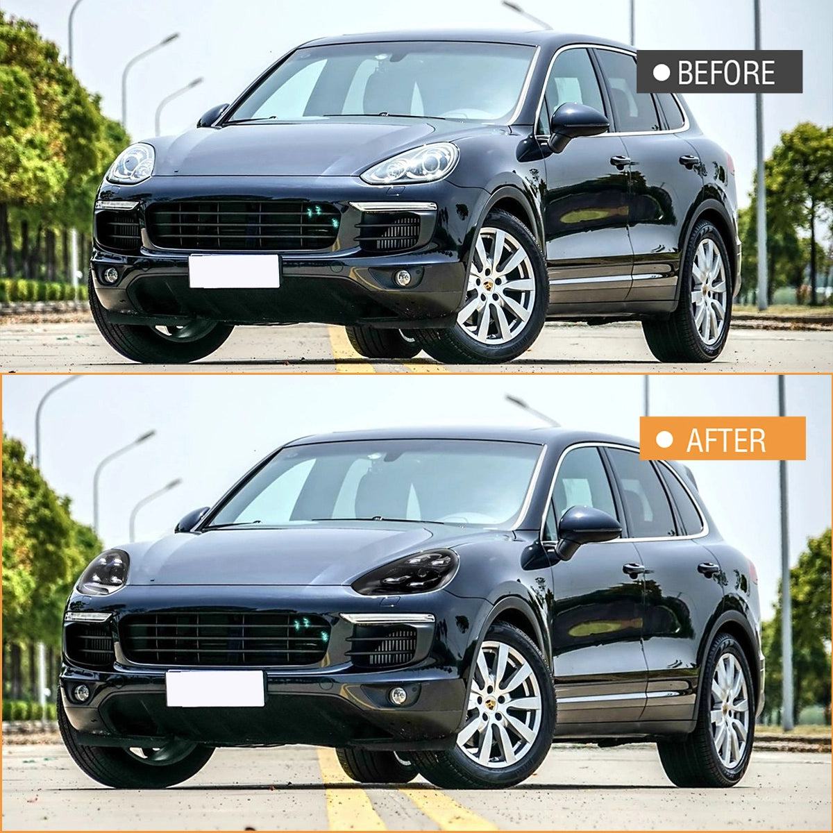 Full LED Headlights for 2015-2018 Porsche Cayenne 958.2 Facelift S GTS Turbo | White DRL, Plug & Play