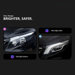 Full-LED-Scheinwerfer für 2016-2023 Mercedes Vito/Metris W447 | Nur Halogen ab Werk