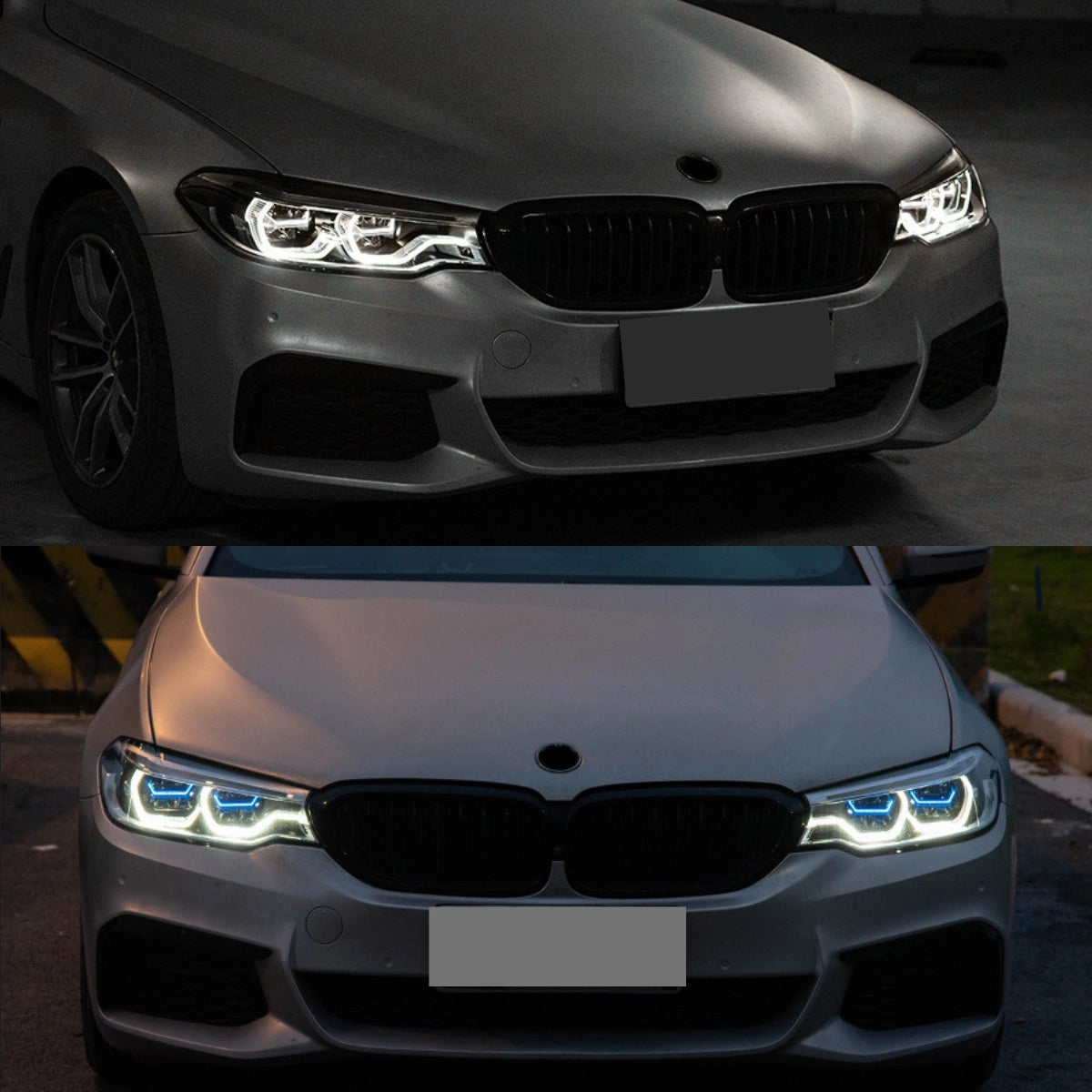 Full LED Headlights for 2017-2020 BMW 5 Series G30 Pre-LCI | Angel Eyes Style, Dual-Color DRL, Plug & Play