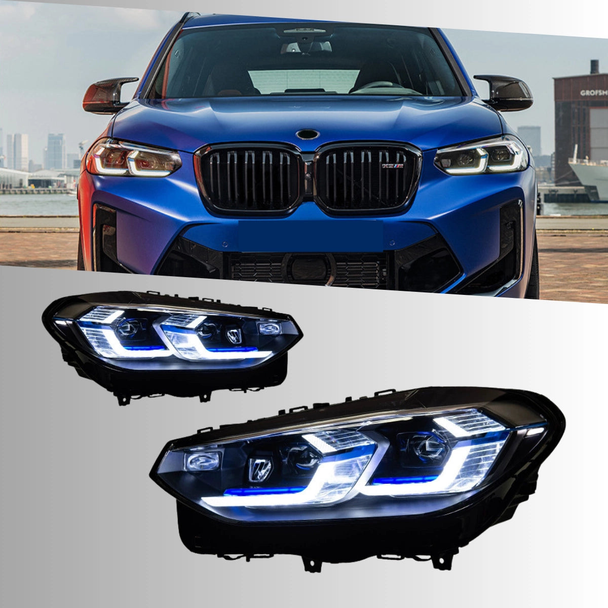 Full LED Headlights for 2018-2021 BMW X3 G01 Pre-LCI | White DRL, Sequential Signals, Plug & Play
