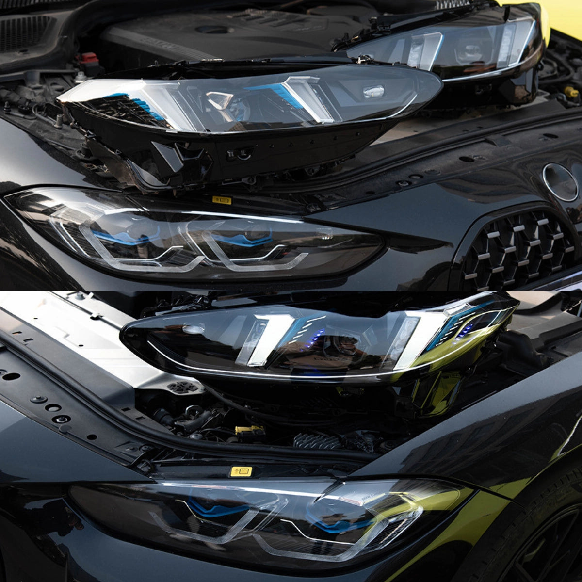 Full LED Headlights for 2021+ BMW 4 Series G22 & M4 G82 | Fang-Style Tri-Color DRL, Sequential Signals