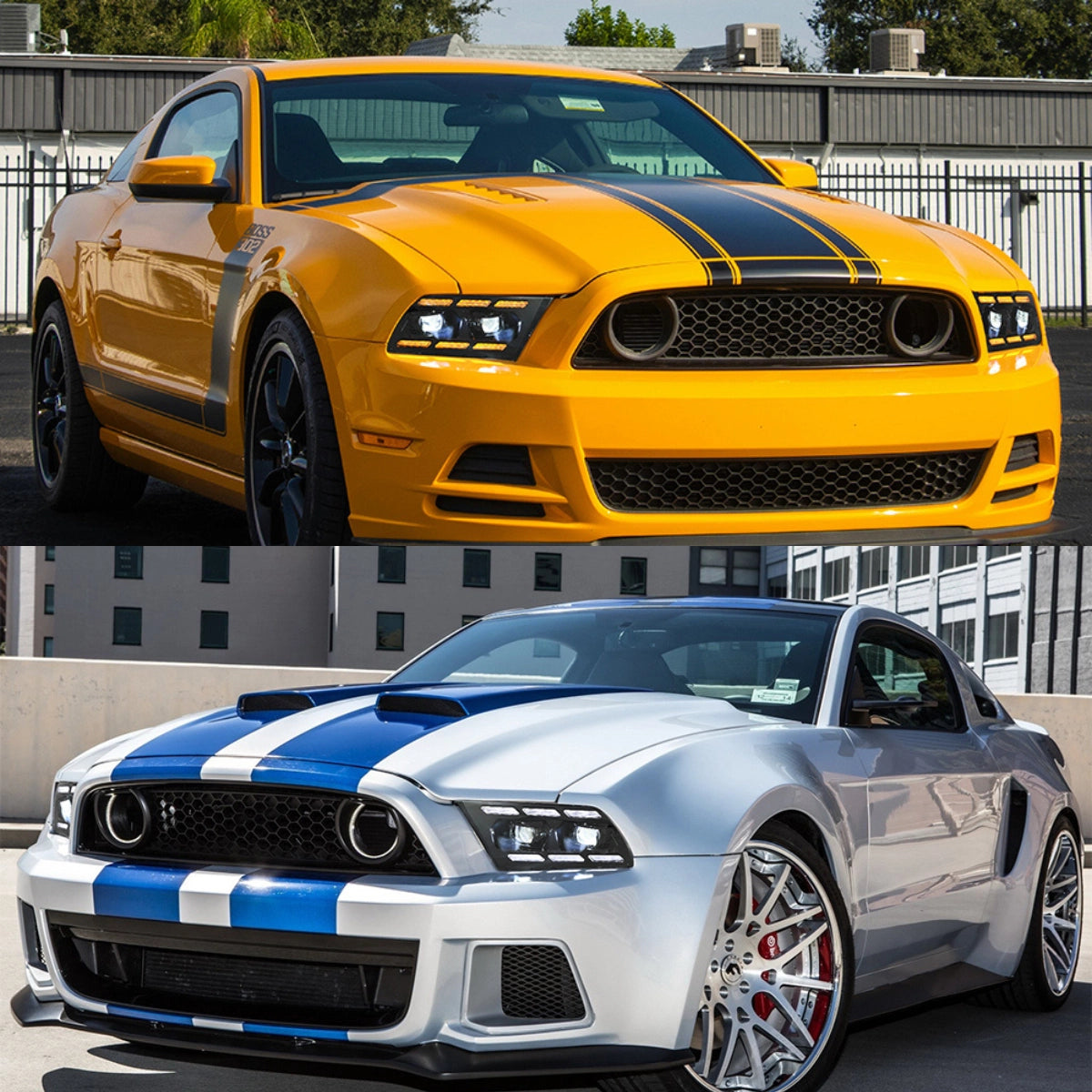 FullLEDHeadlightsforFordMustangS197_2010-2014_WhiteDRL_SequentialSignals_Plug_Play_1 - NOXBEAM