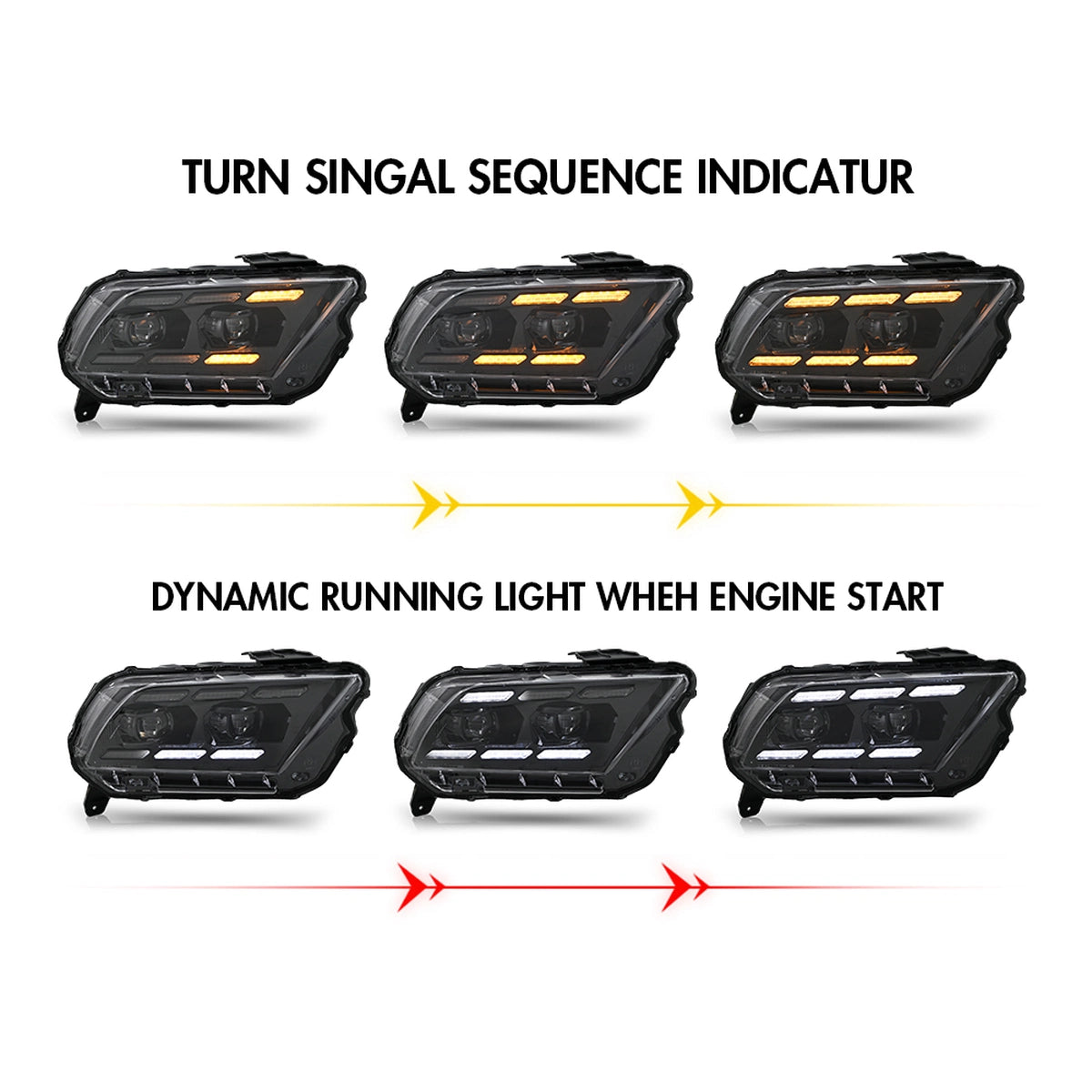 FullLEDHeadlightsforFordMustangS197_2010-2014_WhiteDRL_SequentialSignals_Plug_Play_4 - NOXBEAM