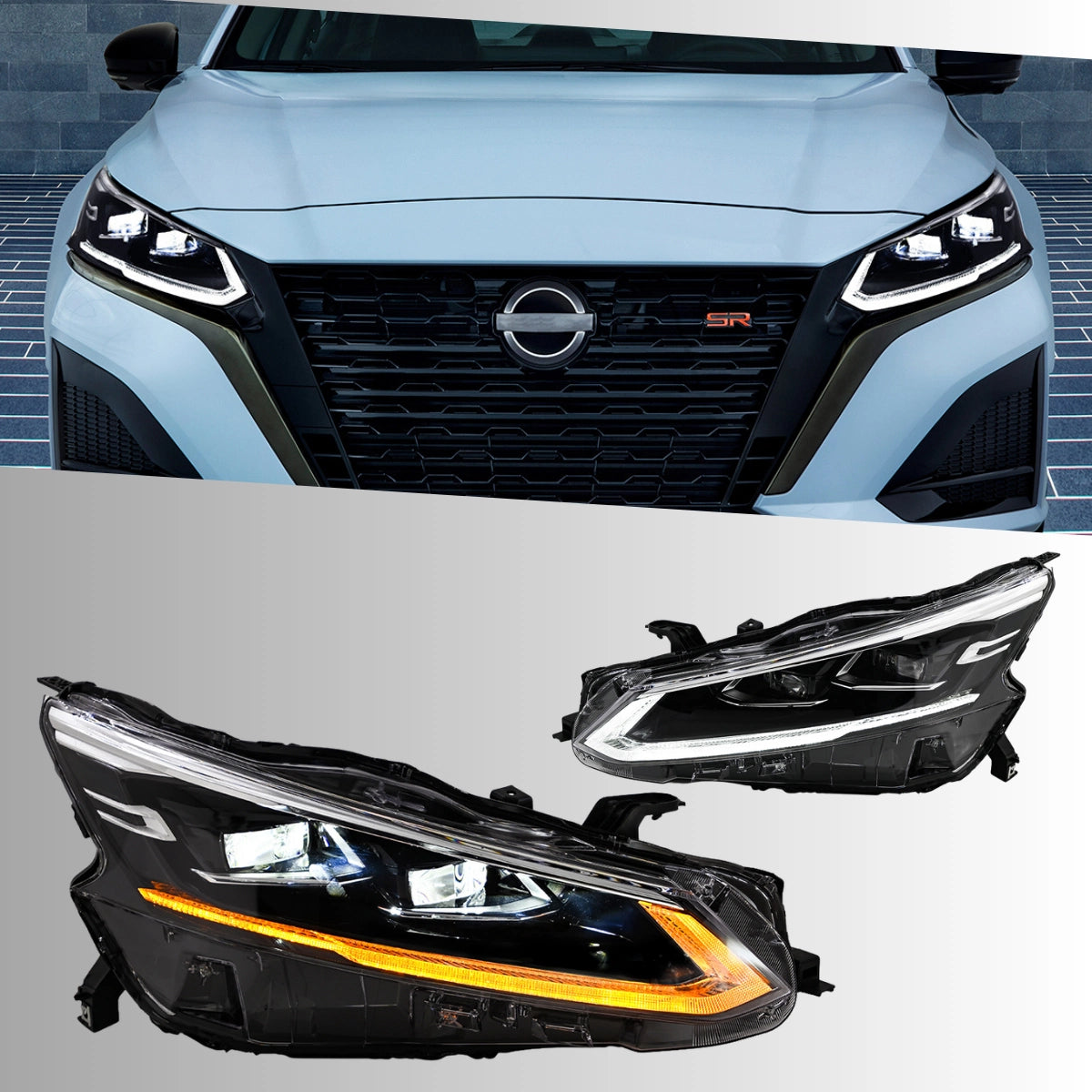 FullLEDHeadlightsforNissanAltima_2019-2025_DualProjectorSequentialSignals_DRL_7 - NOXBEAM