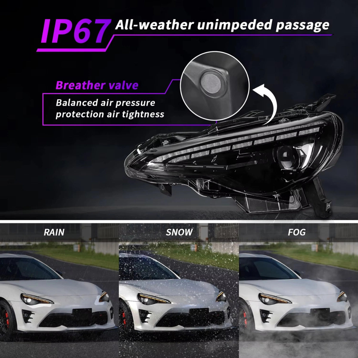 FullLEDHeadlightsforSubaruBRZScionFR-SToyota86_2013-2020_StartupAnimation_DRL_Plug_Play_1 - NOXBEAM