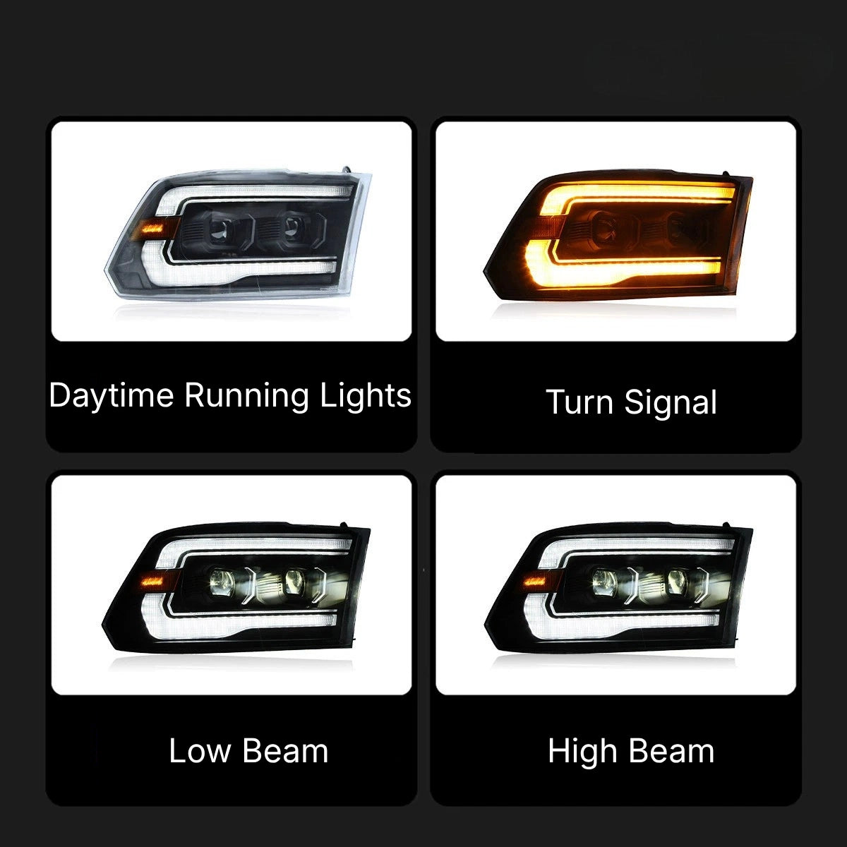 FullLEDProjectorHeadlightsfor09-18Ram1500_10-18Ram25003500SequentialSignals_WhiteDRL_Plug_Play_4 - NOXBEAM