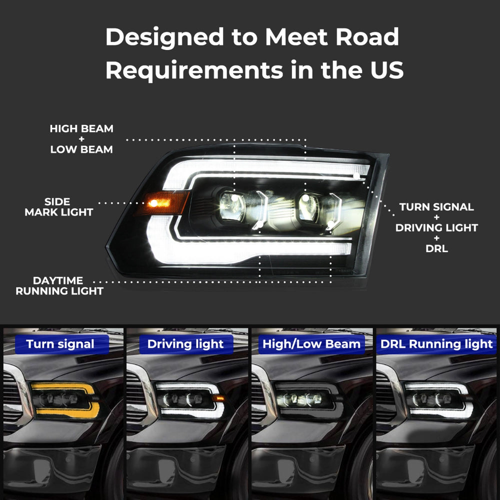 FullLEDProjectorHeadlightsfor09-18Ram1500_10-18Ram25003500SequentialSignals_WhiteDRL_Plug_Play_6 - NOXBEAM