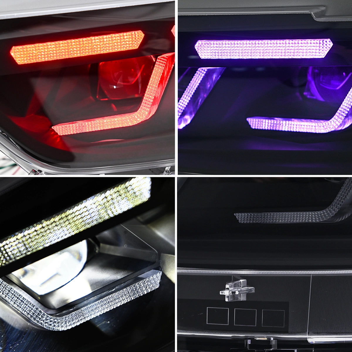 Full LED RGB Headlights for 2015-2017 Ford Mustang S550 | RGB DRL, Sequential Turn Signals, Plug & Play
