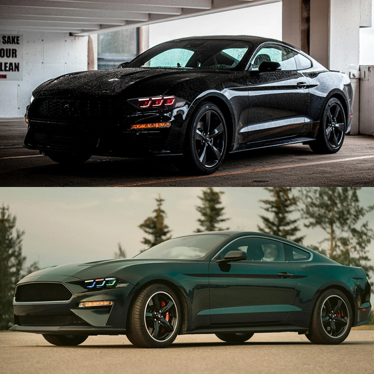 Full LED RGB Headlights for 2018-2022 Ford Mustang S550 | RGB DRL, Sequential Turn Signals, Plug & Play