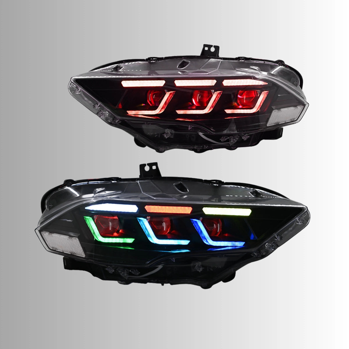 Full LED RGB Headlights for 2018-2022 Ford Mustang S550 | RGB DRL, Sequential Turn Signals, Plug & Play