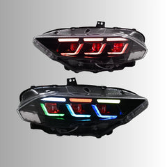 Full LED RGB Headlights for 2018-2022 Ford Mustang S550 | RGB DRL, Sequential Turn Signals, Plug & Play