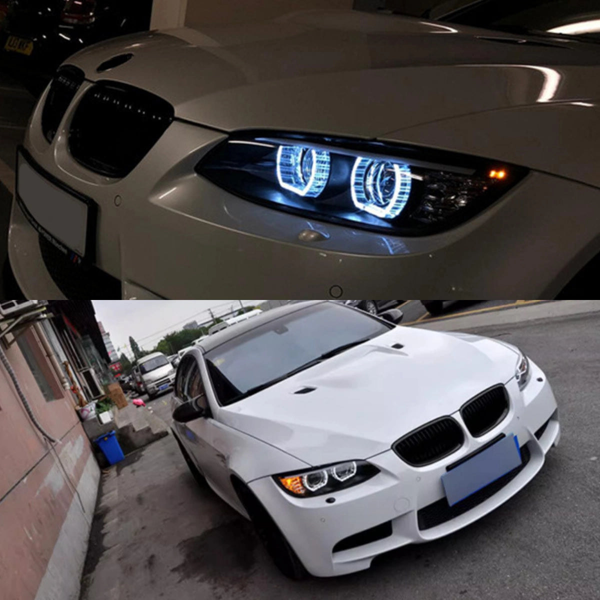 LED Headlights for 2007-2010 BMW 3 Series E92/E93 Pre-LCI | Angel Eyes, White DRL, Plug & Play