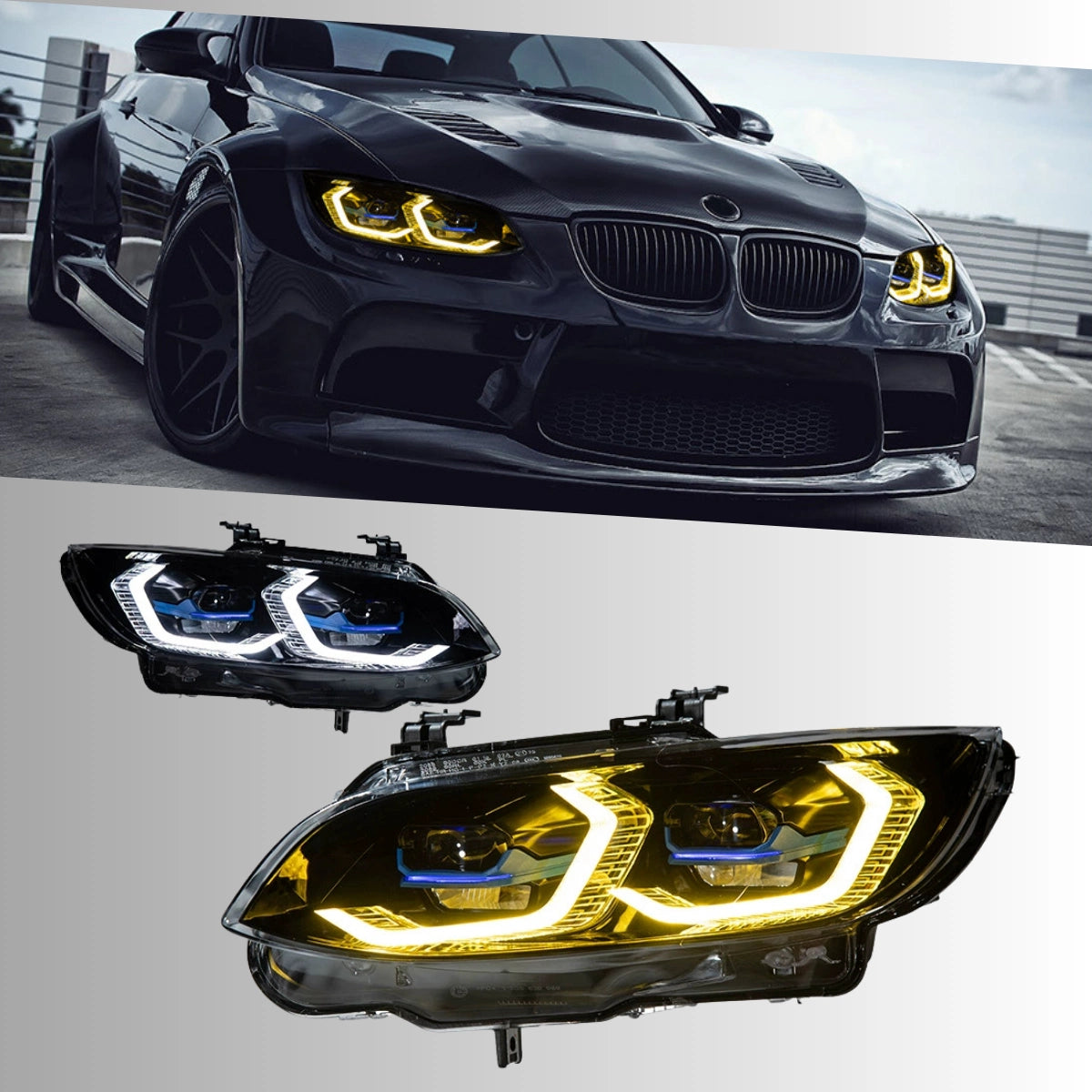 LED Headlights for 2007-2010 BMW 3 Series E92/E93 Pre-LCI | Dual-Color DRL, LED Signals, Plug & Play