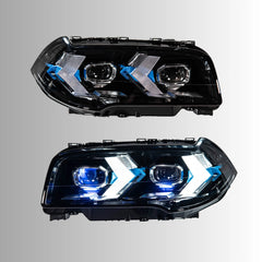 LED Headlights for 2007-2010 BMW X3 E83 LCI |Arrow-Style, Dual-Color DRL, Plug & Play