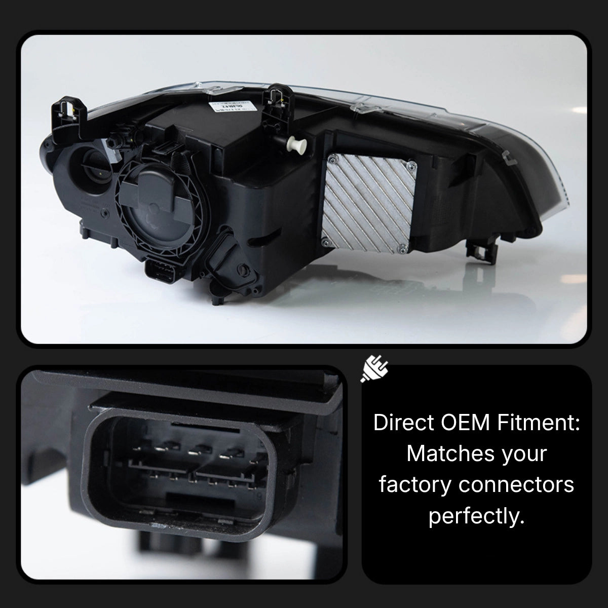 LED Headlights for 2007-2013 BMW X5 E70 | Dual-Color DRL, Arrow-Style, Plug & Play