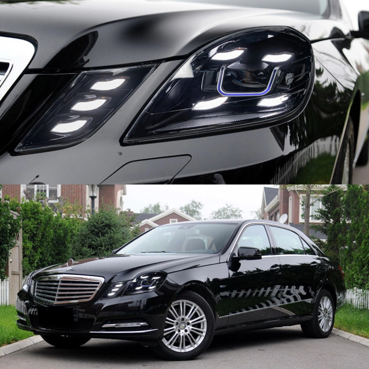 LED Headlights for 2010-2013 Mercedes W212 Pre-Facelift E350 E550 | White DRL, Plug & Play