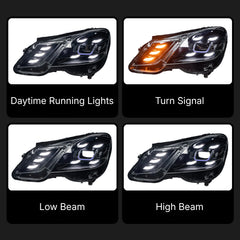 LED Headlights for 2010-2013 Mercedes W212 Pre-Facelift E350 E550 | White DRL, Plug & Play