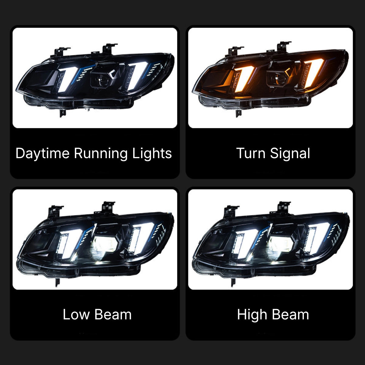 LED Headlights for 2011-2013 BMW 3 Series E92/E93 LCI | G-Style Dual-Color Fang DRL, Plug & Play