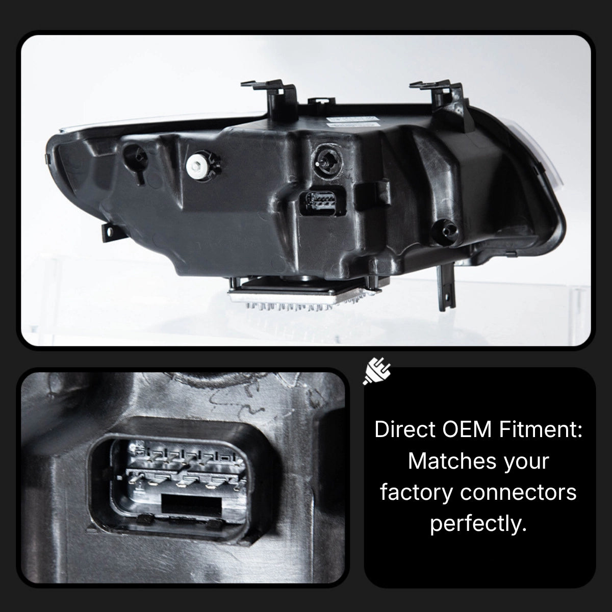 LED Headlights for 2011-2013 BMW 3 Series E92/E93 LCI | G-Style Dual-Color Fang DRL, Plug & Play